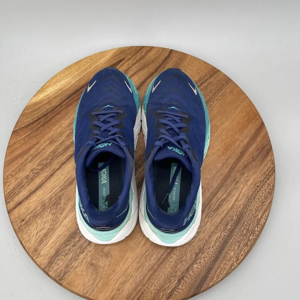 Hoka One One Arahi 6 Shoes Womens Size 8.5 B Blue Running Comfort Walking Gym